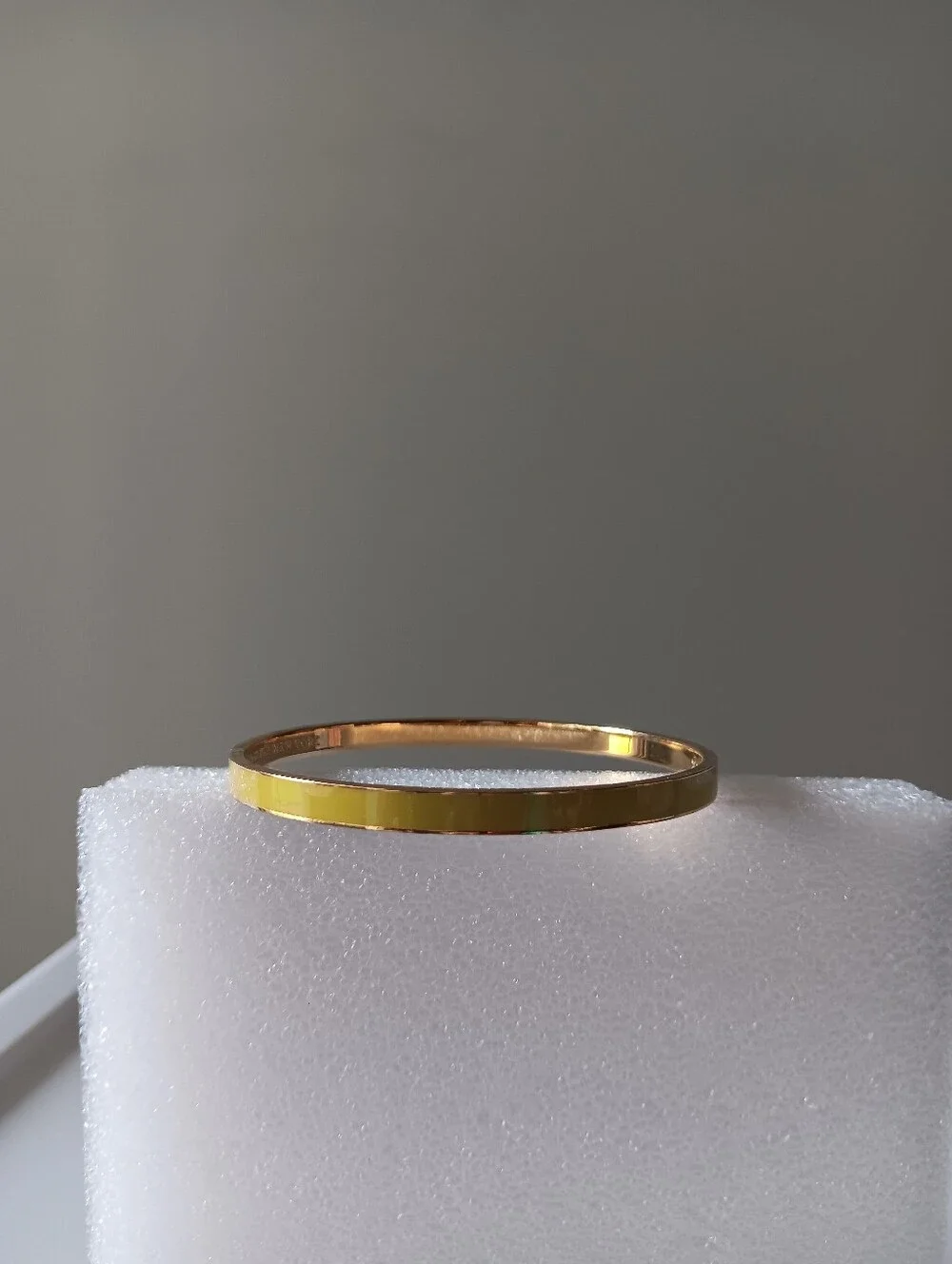 Kate Spade So Far So Good Enamel Bangle Bracelet Yellow Gold 2.5